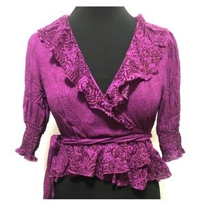 Free People Olivia Ruffle Wrap Top size XS NWOT